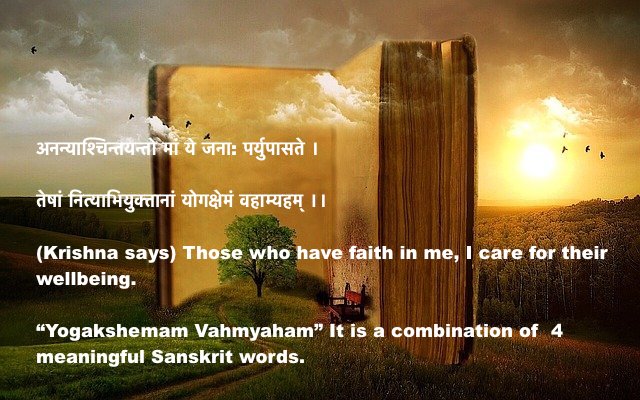 Yogakshemam Vahmyaham meaning